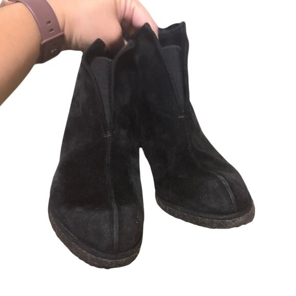 Stuart Weitzman Black Suede‎ Wedge Booties Women’s 6.5 M - Picture 4 of 10